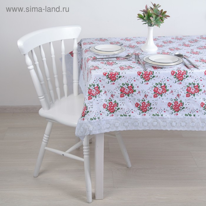 Клеёнка на стол на нетканой основе «Весенний букет», рулон 10 скатертей, 140×180 см - Фото 1