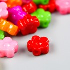 Бусины для творчества пластик "Цветные микро цветочки" набор 150 шт 0,4х0,9х0,9 см - Фото 2