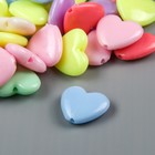 Набор бусин для творчества пластик "Сердечки - неоновые тона" набор 60 шт 1,3х1,5х0,5 см - Фото 2
