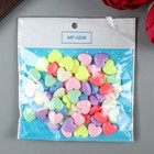 Набор бусин для творчества пластик "Сердечки - неоновые тона" набор 60 шт 1,3х1,5х0,5 см - Фото 3