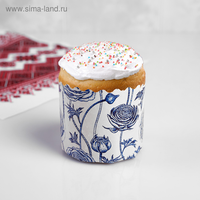 Форма для кулича бумажная «Фарфор», 7×6 см, МИКС - Фото 1