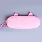 Пенал школьный «Кошечка», мягкий, 20×6.5 см, плюш, розовый - Фото 3