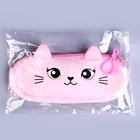 Пенал школьный «Кошечка», мягкий, 20×6.5 см, плюш, розовый - Фото 6