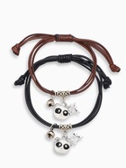 Браслеты парные «Неразлучники» панды, чёрно-коричневые, L=12.5 см - Фото 1