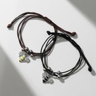 Браслеты парные «Неразлучники» пчёлки, чёрно-коричневые, L=12.5 см - Фото 4