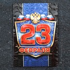 Магнит винил "23 февраля. Салют" 7х10 см - Фото 1