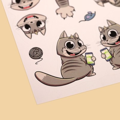 Наклейки-закладки для ежедневника Meow meow, 9 х 18 см