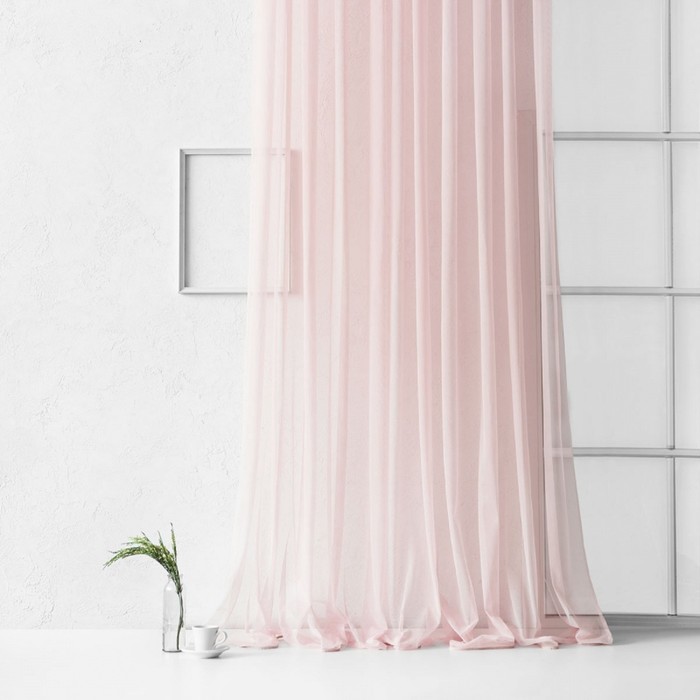 Тюль «Грик», размер 300х270 см, цвет розовый