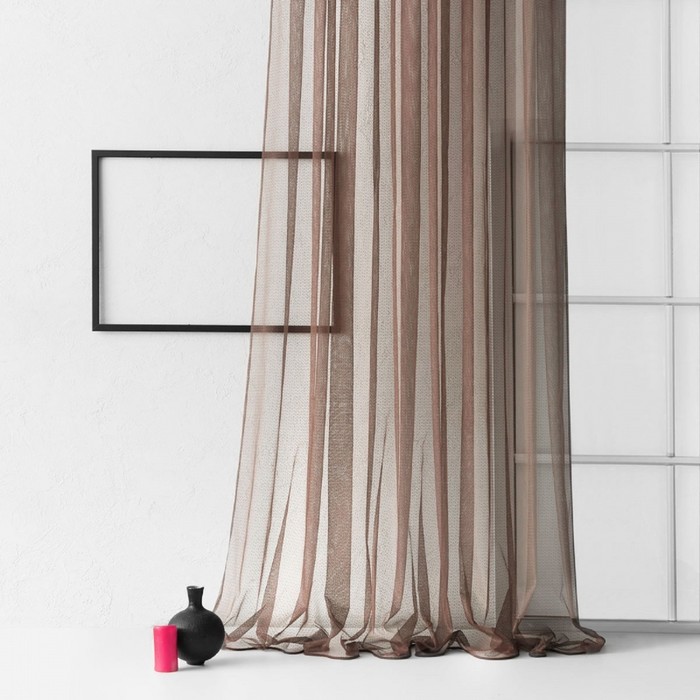 Тюль «Стори», размер 500х270 см, цвет коричневый