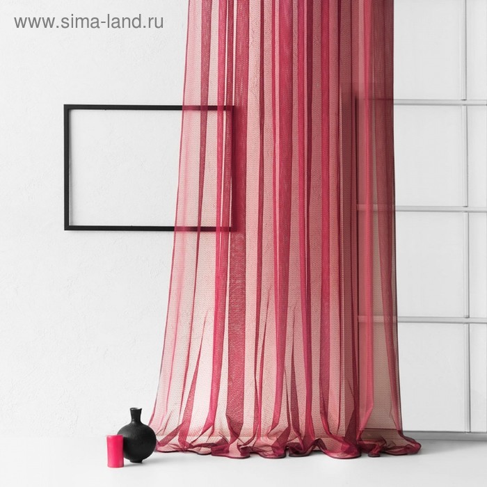 Тюль «Стори», размер 500х270 см, цвет бордовый - Фото 1