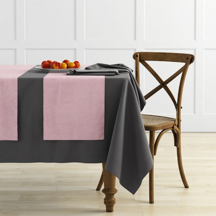 Комплект дорожек на стол «Ибица», размер 43 х 140 см - 4 шт, цвет розовый
