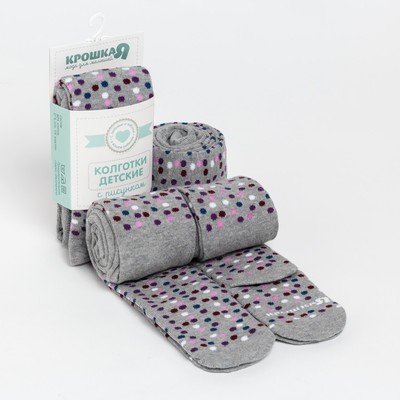 Колготки Крошка Я "Горошек", серый, рост 74-80 см
