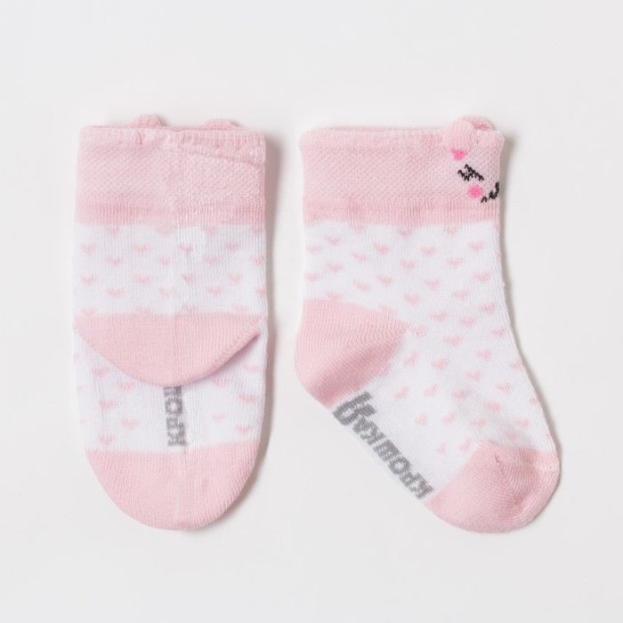 Короткие носки для малышей с изображением зайца в очках