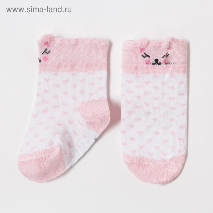 Носки детские Крошка Я «Кошечка», цвет белый, 12-14 см - Фото 1