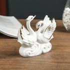 Сувенир керамика "Пара лебедей на волнах" белый, страза 10,5х12х3,5 см - Фото 3
