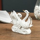 Сувенир керамика "Пара лебедей на волнах" белый, страза 10,5х12х3,5 см - Фото 4