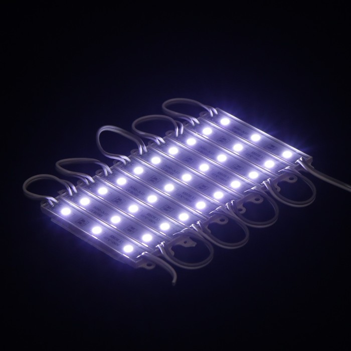 Светодиодная подсветка салона, 3 LED, 9х1.1 см, 12 В, IP68, клейкая основа, свет белый - Фото 1