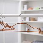 Плечики для одежды детские антискользящие, размер 32-34, металл, ПВХ покрытие, цвет мятный - Фото 5