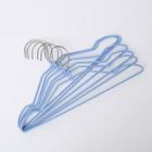 Плечики для одежды детские антискользящие, размер 32-34, металл, ПВХ покрытие, цвет мятный - Фото 4
