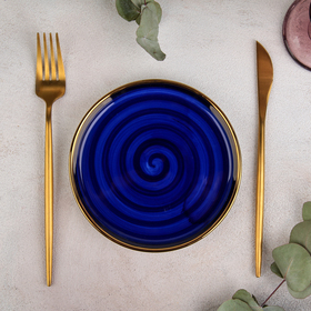 Тарелка керамическая пирожковая «Мэривеза», d=15 см, цвет синий