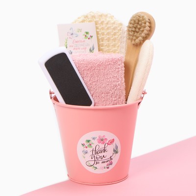 Набор подарочный «Этель» Thank you, полотенце, щётка, мочалка