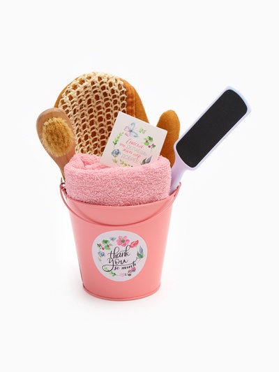 Набор подарочный «Этель» Thank you, полотенце, щётка, мочалка