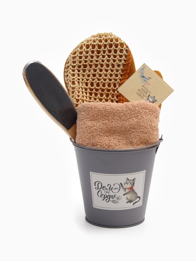 Набор подарочный «Этель» Home sweet home, полотенце, щётка, мочалка