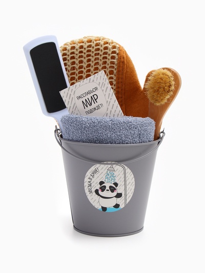 Набор подарочный «Этель» Shine like a star, полотенце, мочалка, щётка