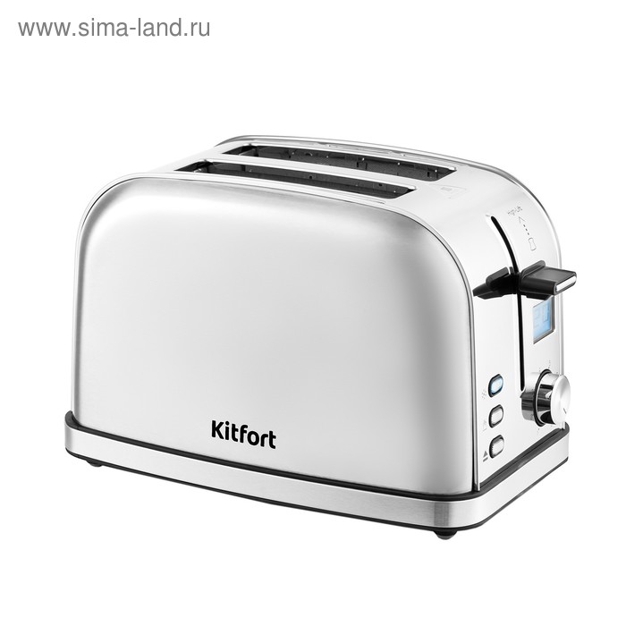 Тостер Kitfort KT-2036-6, 950 Вт, 8 режимов прожарки, 2 тоста, дисплей, серебристый