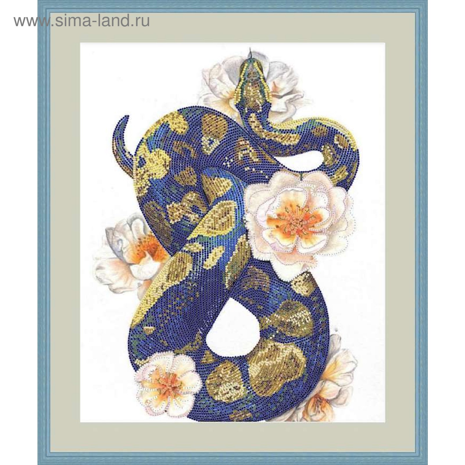 Набор для вышивки бисером'Феникс-Огненная птица' огонь, змея, частичная выкладка, Чехия, 32х42 см