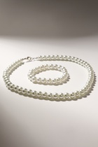 Набор 3 предмета: серьги, бусы, браслет, белый, 40-45 см - Фото 2