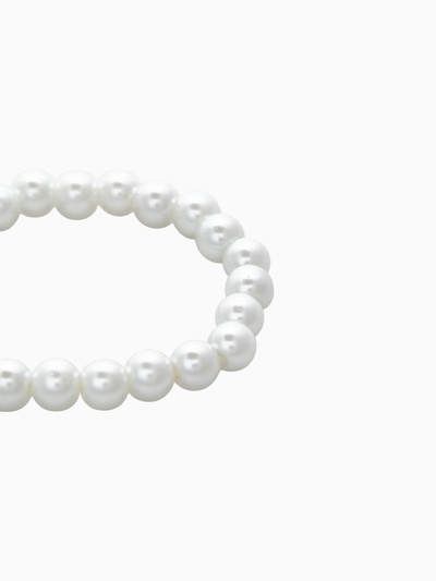 Набор 3 предмета: серьги, бусы, браслет, цвет белый, 45 см