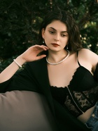 Набор 3 предмета: серьги, бусы, браслет, белый, 40-45 см - Фото 1