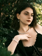 Набор 3 предмета: серьги, бусы, браслет, белый, 40-45 см - Фото 11