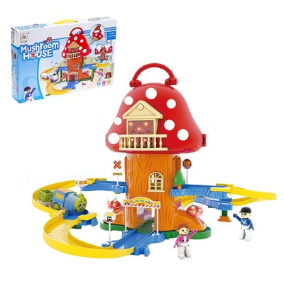 УЦЕНКА Железная дорога «Грибной домик», работает от батареек