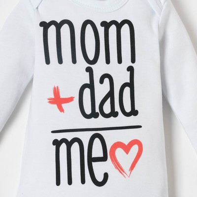 Боди детское «Крошка Я» Mum+Dad, рост 74-80 см, белое