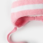 Шапка вязанная детская А.шв004/шпх, цвет розовый/белый, размер 40-42 - Фото 2