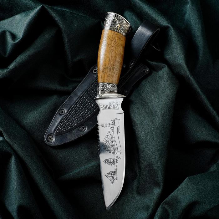 Нож кавказский, туристический "Викинг" с ножнами, гардой, сталь - 40х13, 14.5 см - фото 1905624298