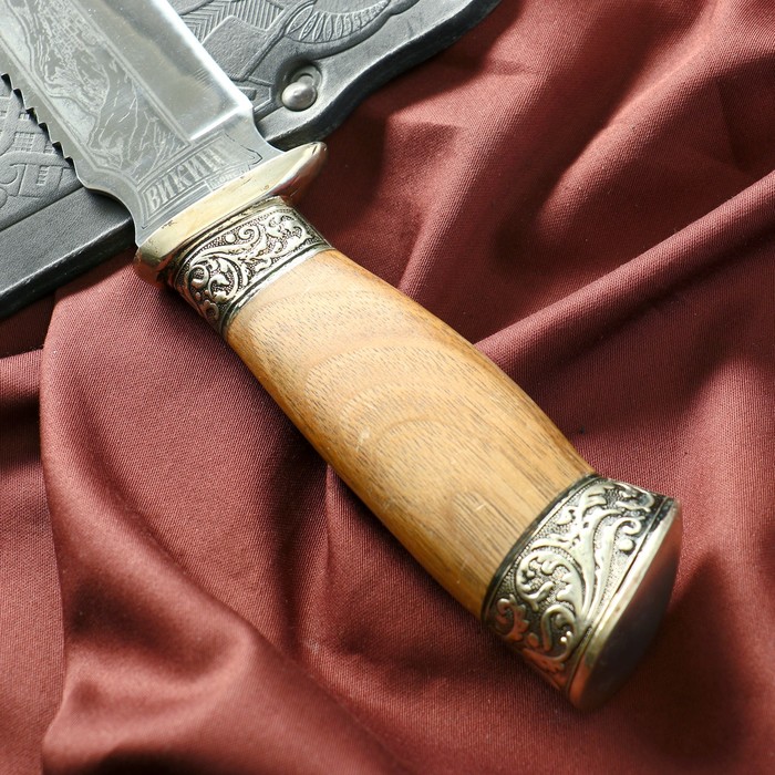 Нож кавказский, туристический "Викинг" с ножнами, гардой, сталь - 40х13, 14.5 см - фото 1905624294