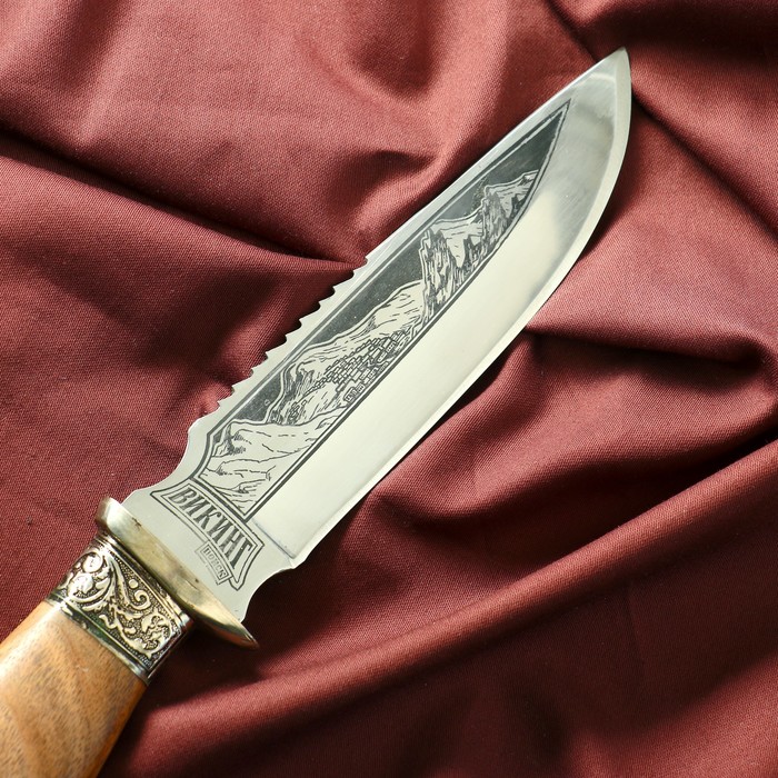 Нож кавказский, туристический "Викинг" с ножнами, гардой, сталь - 40х13, 14.5 см - фото 1926051986