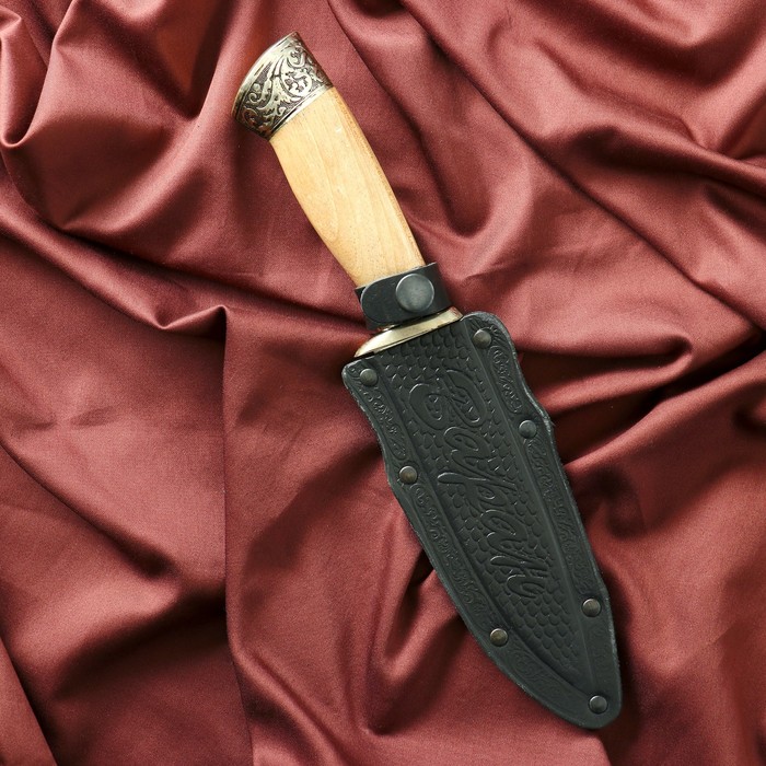 Нож кавказский, туристический "Викинг" с ножнами, гардой, сталь - 40х13, 14.5 см - фото 1926051988