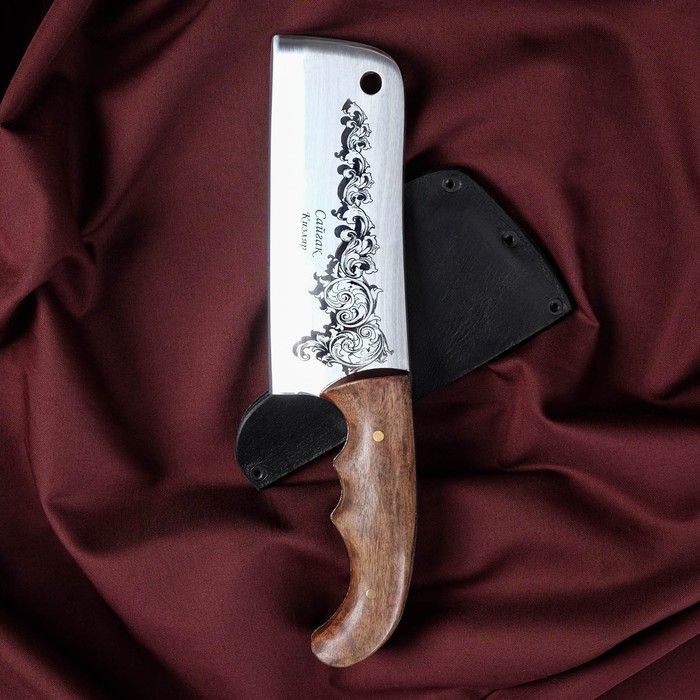 Нож кавказский, разделочный "Сайгак" с чехлом, сталь - 40х13, рукоять - орех, 14 см - Фото 1