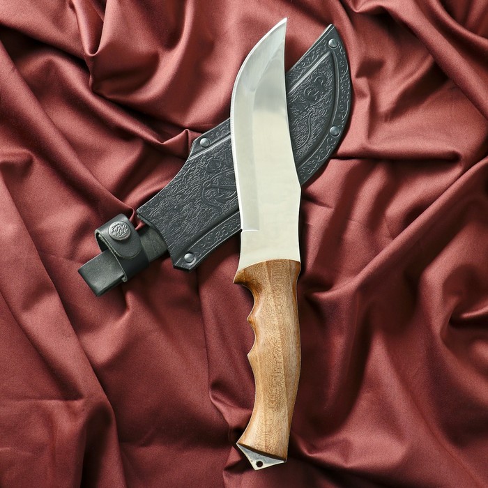 Нож кавказский, разделочный "Флибустьер" с ножнами, сталь - 40х13, сталь - орех, 16 см - фото 1905624315