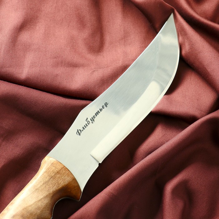 Нож кавказский, разделочный "Флибустьер" с ножнами, сталь - 40х13, сталь - орех, 16 см - фото 1905624318