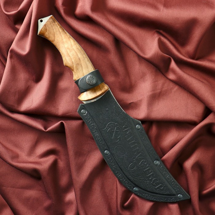 Нож кавказский, разделочный "Флибустьер" с ножнами, сталь - 40х13, сталь - орех, 16 см - фото 1905624319