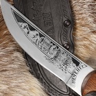 Нож кавказский, туристический "Печенег" с ножнами, сталь - 40х13, вощеный орех, 14 см - Фото 3