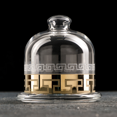 Лимонница Paşabahçe «Нэро», d=10 см, стекло, золотое напыление, прозрачная