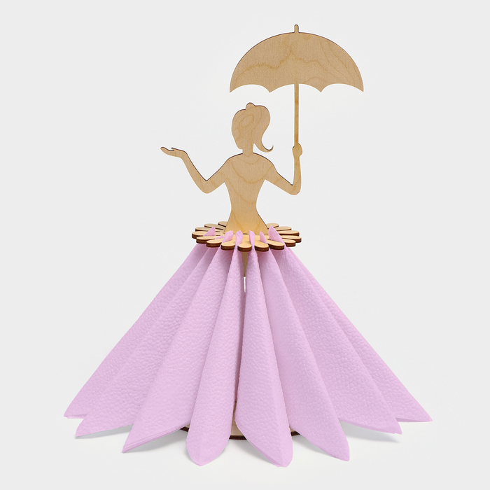 Салфетница деревянная «Девушка с зонтиком», 25×13×13 см - фото 1905624330
