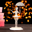 Салфетница деревянная «Девушка с зонтиком», 25×13×13 см - фото 4297650