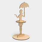 Салфетница деревянная «Девушка с зонтиком», 25×13×13 см - Фото 3